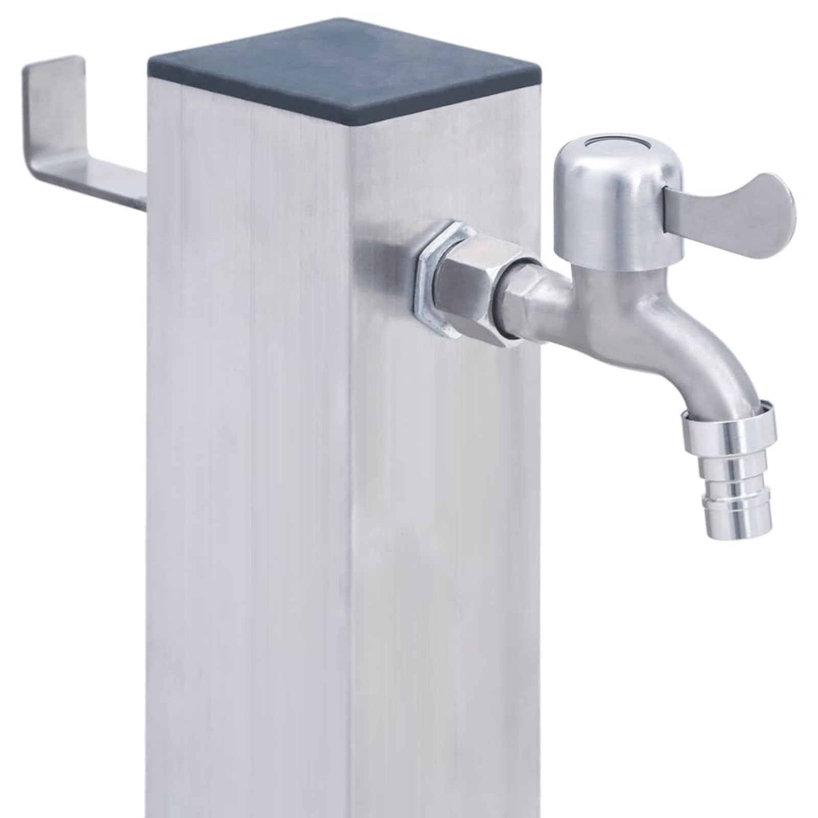 Gecheer Colonna d'Acqua da Giardino, Rubinetto Esterno con Gancio per Tubo, 100 cm, Acciaio Inossidabile e PP, Base Stabile per Irrigazione Esterna, Lavaggio Auto e Cura Animali