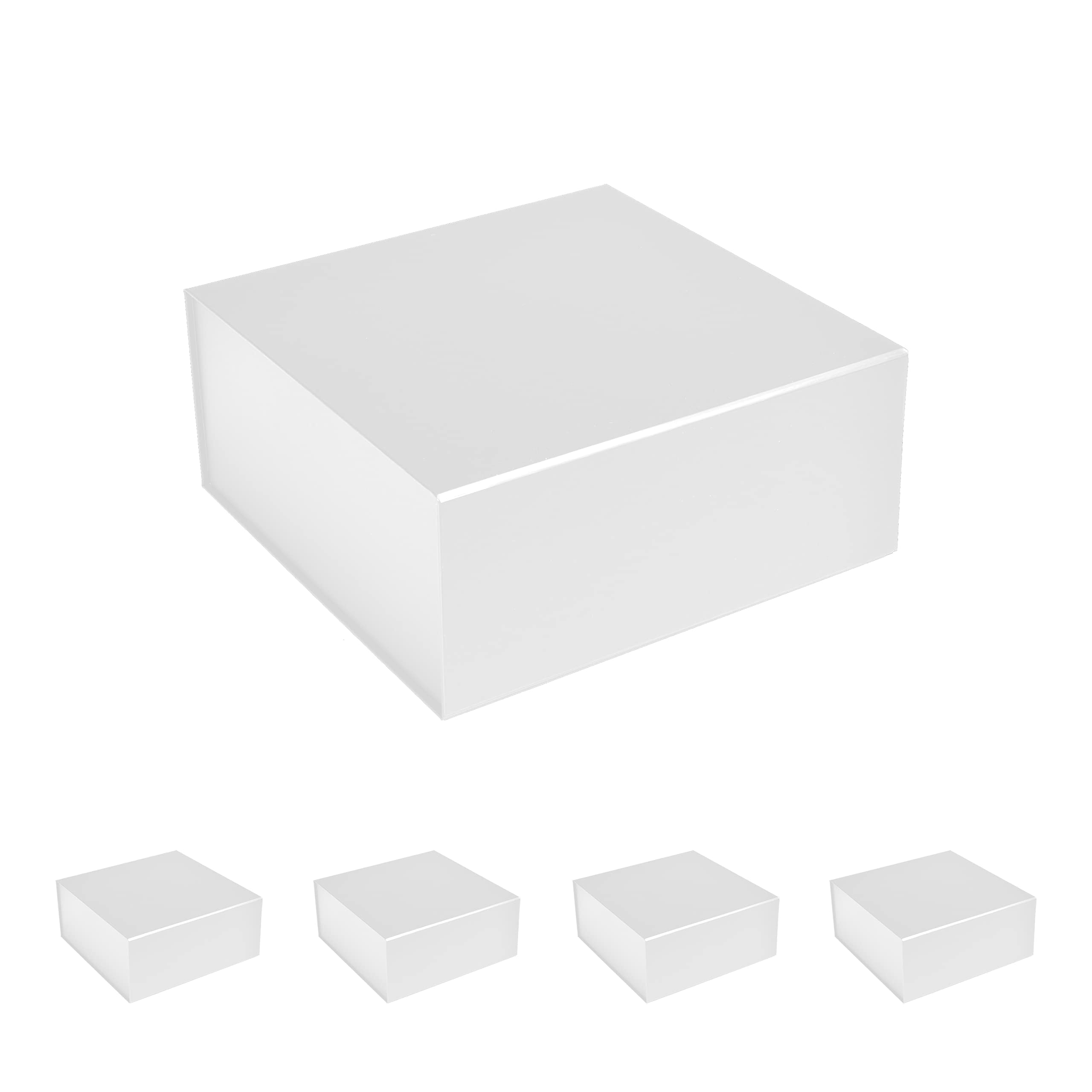 Cecobox Matowe składane pudełko z magnetyczną pokrywką, 5 szt., do pakowania prezentów (15 x 15 x 7 cm, białe)
