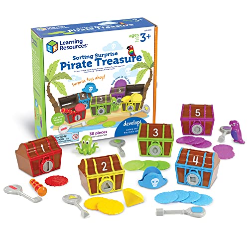 Learning Resources Trésor de Pirate Surprise de tri, Jouet de tri et d’Association, à partir de 3 Ans