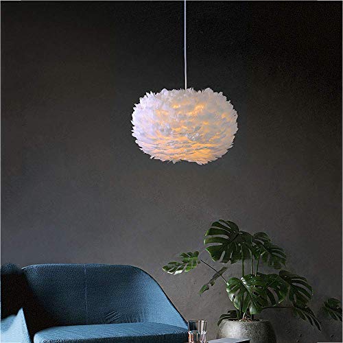 Lámpara de Plumas E27 Blanca de Techo: Iluminación Moderna de 40Cm 5