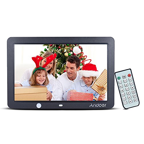 Andoer 12 Inch LED Digital Photo Frame 1280 * 800 Human Motion Induction Detection with Remote Control Support MP3/MP4/Calendar/Alarm Clock Function