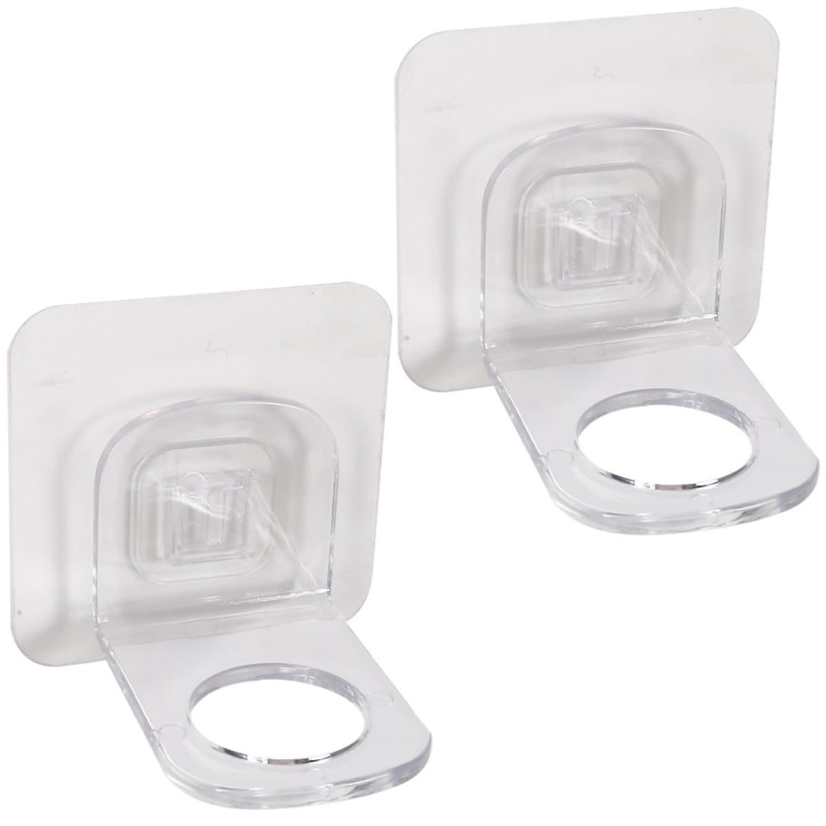 SHINEOFI 2 Pcs Adhesive Wall-mounted Shower Caddy Set Punch-free Anti-falling Shampoo and Soap Storage Holders White Bathroom Hanging