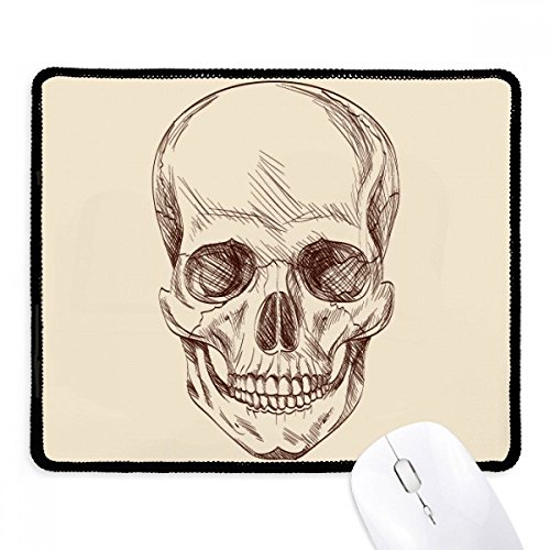Alfombrilla de ratón con calavera humana, bordes cosidos y base antideslizante para oficina