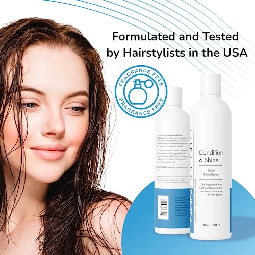 Fragrance Free Conditioner For Men And Women - Cleansing Conditioner For Dry Hair - Detangling Conditioner For All Hair Types - Moisturizing Conditioner For Sensitive Skin - Natural Conditioner 8Oz #TOP4