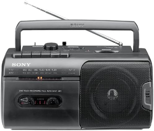 Sony CFM10 BoomBox - Black, Stereo, 2.0, Auxiliary, Cassette