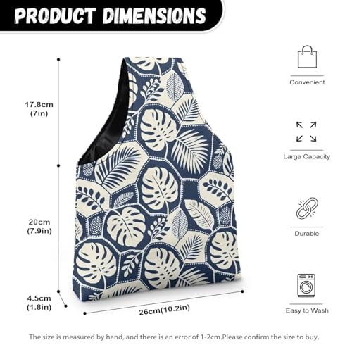 Image of ZUXONGSY Monstera Leaf Yarn Bags for Knitting Tropical Leave Yarn Tote Bag for Women Floral Portable Knitting Project HanbBag for Crochet Hooks