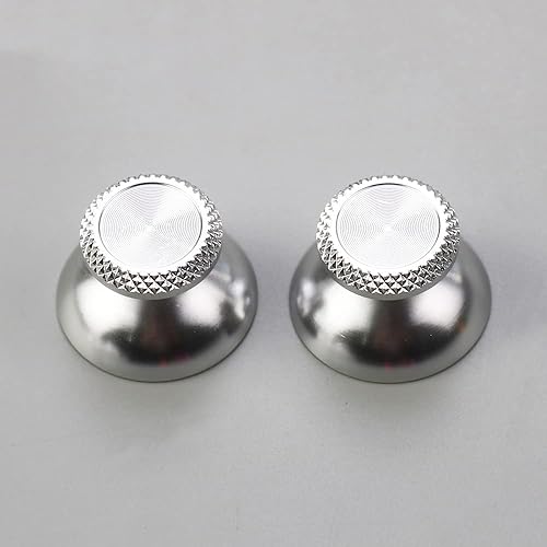 Miniatura 2 de 2 unids Metal Analog Grips Stick Thumbsticks para PS5 Controlador Aleación de Aluminio Metal Joysticks (Plata)