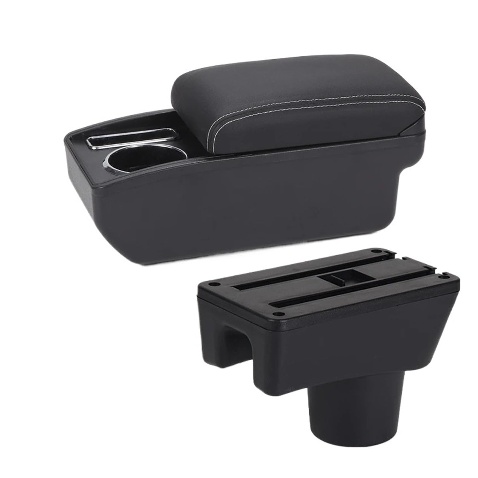 Umdjju C3 Black White Nousb For Mitsubishi For Attrage For Mirage Armrest Box Car Auto Storage Accessories Car Centre Console Armrest Box(C3 Black White Nousb)