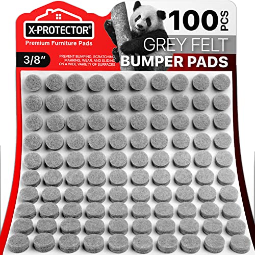 X-Protector 100 PCS Grey Felt Cabinet Door Bumpers