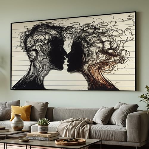Toile abstraite couple LMYCHENG art romantique affiches profils d'amoureux