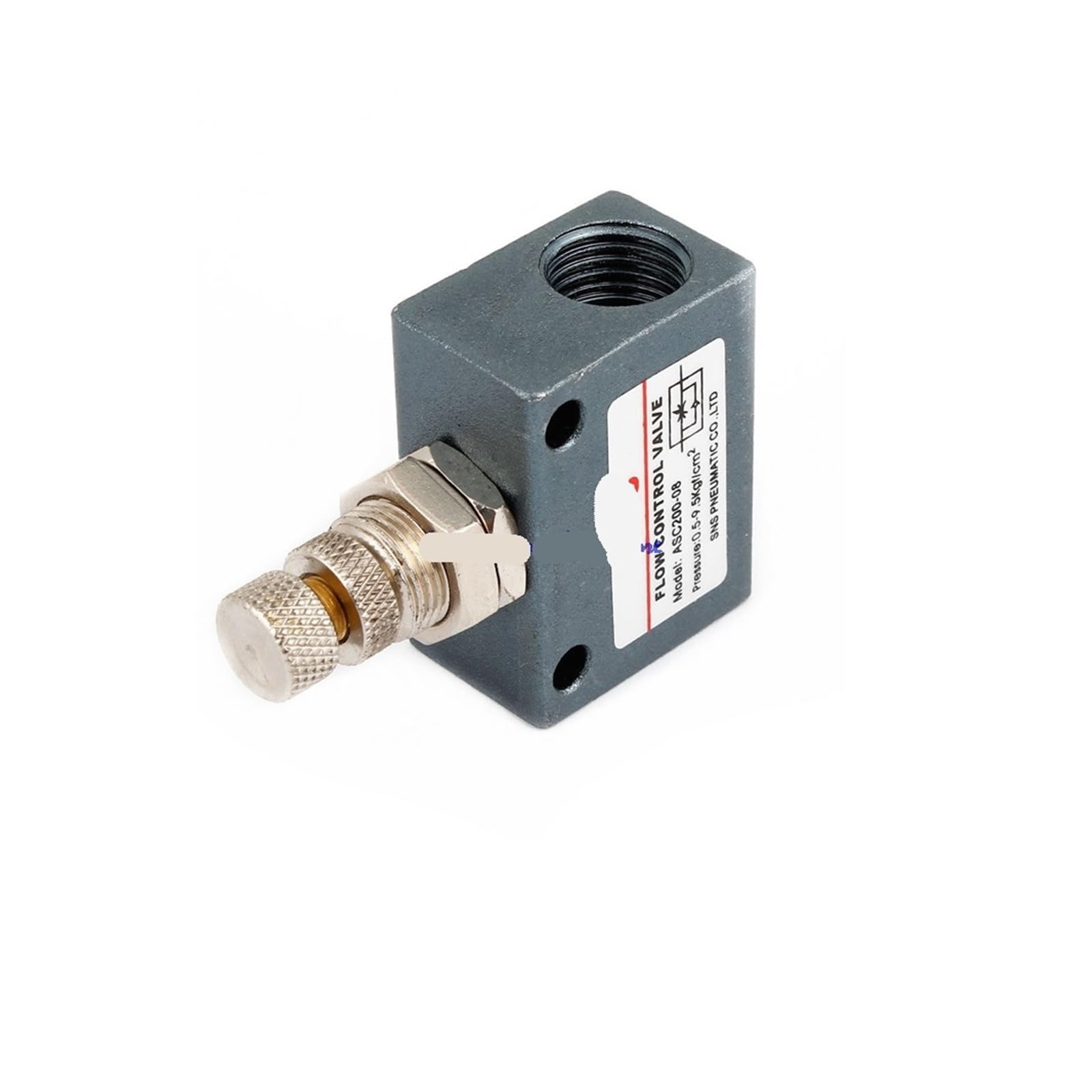 Vanne de contrôle de débit pneumatique unidirectionnelle en métal, diamètre de filetage 1/4 NPT, ASC200-08