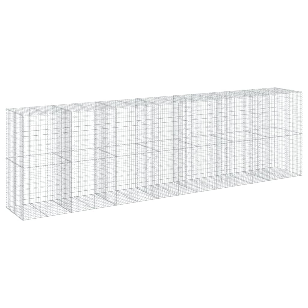 Gabion métallique 700 x 100 x 200 cm en fer galvanisé avec crochets