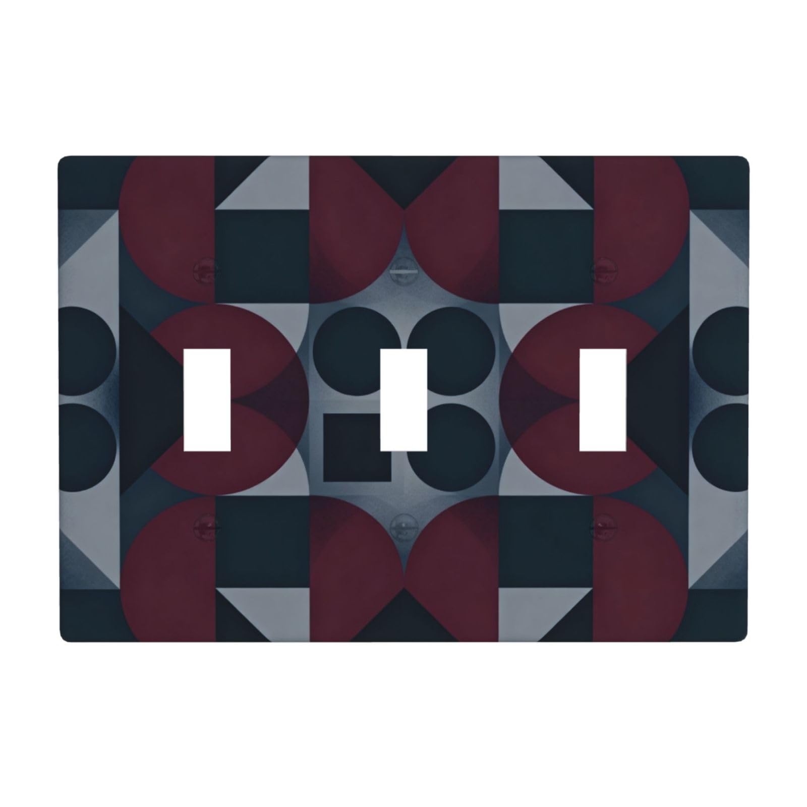Abstract 3 Gang Switch Plate Cover-Unbreakable Polycarbonate Wall Plate, Heat Resistant Toggle Switch Decor for Home