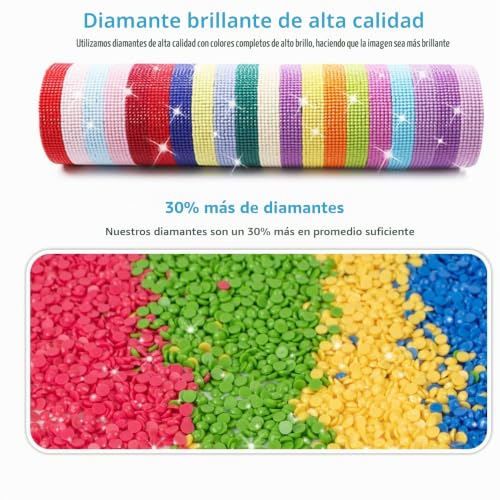 Cuadros de diamantes de Buda con diseño panorámico de cascada y orquídeas 4