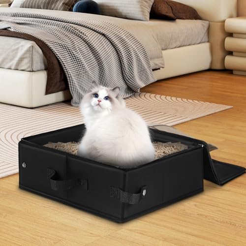 SUPVOX Caixa De Areia Portátil Para Viagem Para Gatos Com Tampa: Material De Oxford Caixa De Areia P