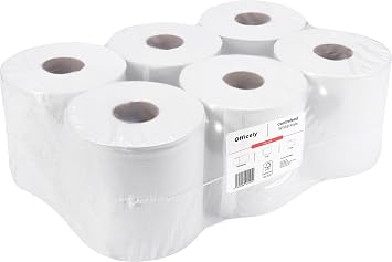 Centrefeed White Rolls - 2 Ply Heavy Duty Industrial Towels - 150 Metres (Pack of 6)
