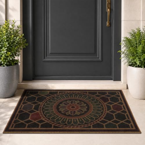 U'Artlines Front Door Doormat 24 x 36 Inch, Decorative Welcome Mat Brown