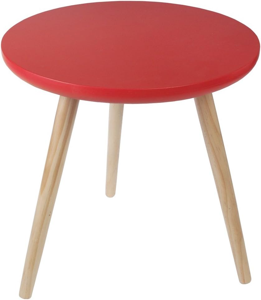 Fifties Red Round Wooden Coffee Table Amazon.co.uk