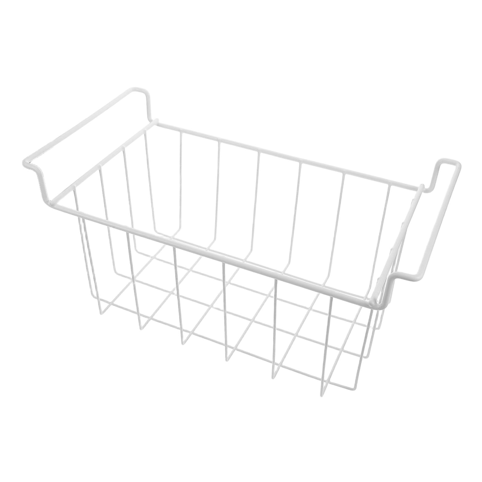 Cabilock Cesta Colgante Hierro Blanco de Alambre para Congelador Horizontal | Acceso Rápido y Limpieza Sencilla, Ajuste, Optimiza el Espacio en Cocina