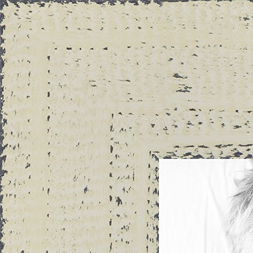 ArtToFrames 11x14 inch Weathered Barnwood in Saturated Cream Wood Picture Frame, WOMSM-ECO150-CRE-11x14