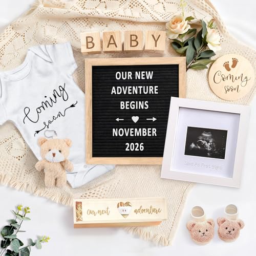Pregnancy Announcement Set, Baby Announcement Props Ideas Include Letter Board, Pregnancy Test Box,...