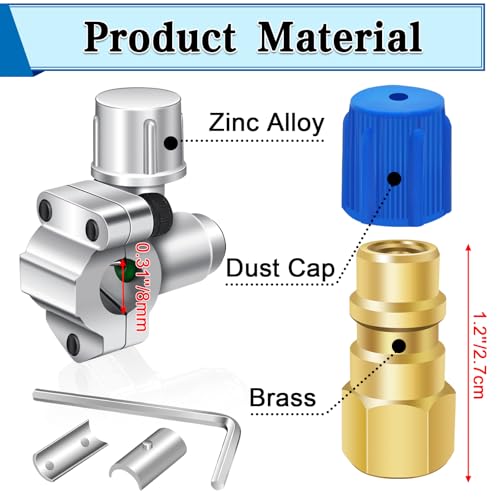 A/C Retrofit Valve Kit-Refrigerant Retrofit Valve Set, with R12 to R134A Low Side Adapter, BPV31 Bullet Piercing Valve, for HVAC Refrigerant System R12 R22 R502 R134A