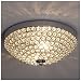 GLANZHAUS Modern Design 11.8 Inches Small Clear Crystal Beads Bowl Shaped Chrome Finish Base Chandelier Crystal Ceiling Light, Flush Mount Ceiling Light Suitable For Bedroom Living Room Hallway