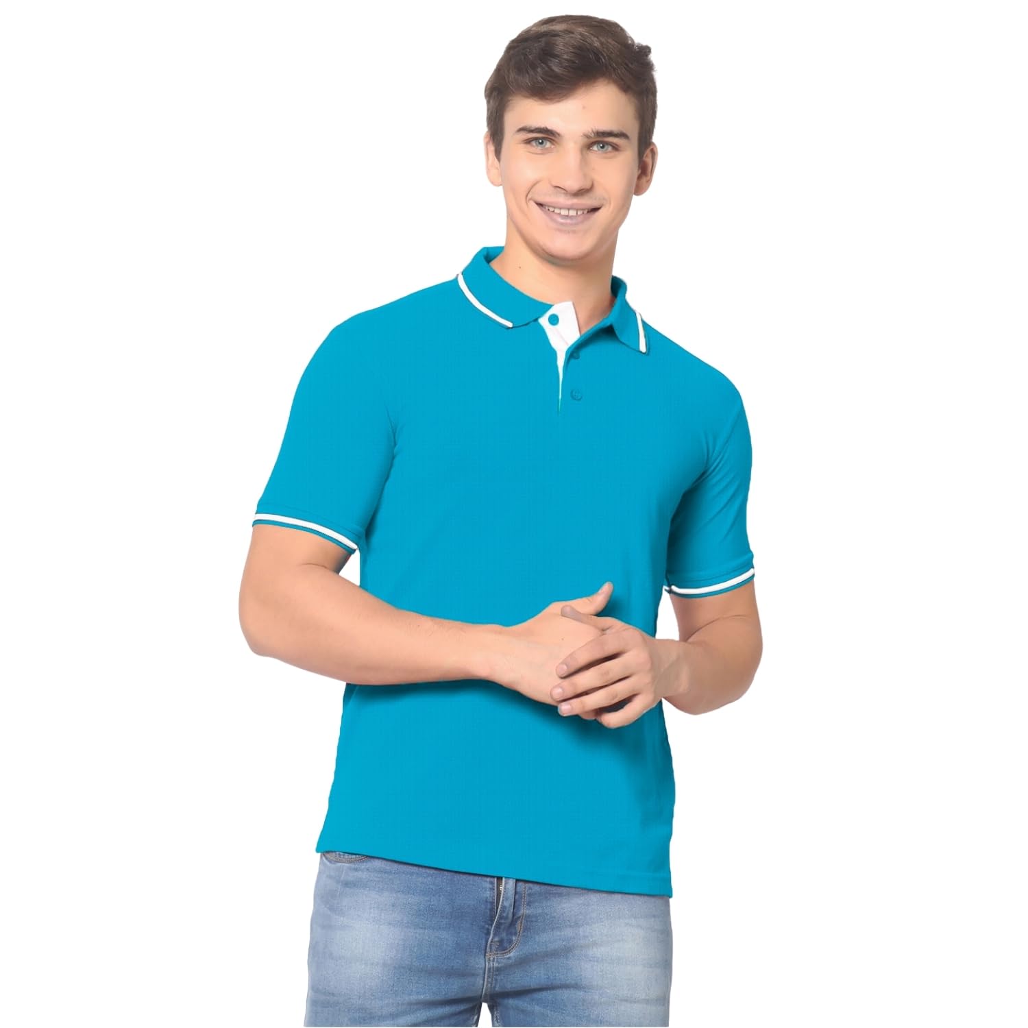 blacksmith Premium Polo Collar T-Shirt | Half Sleeve | Solid Polo Regular fit T-Shirt for Men with Color Tip-picture-46
