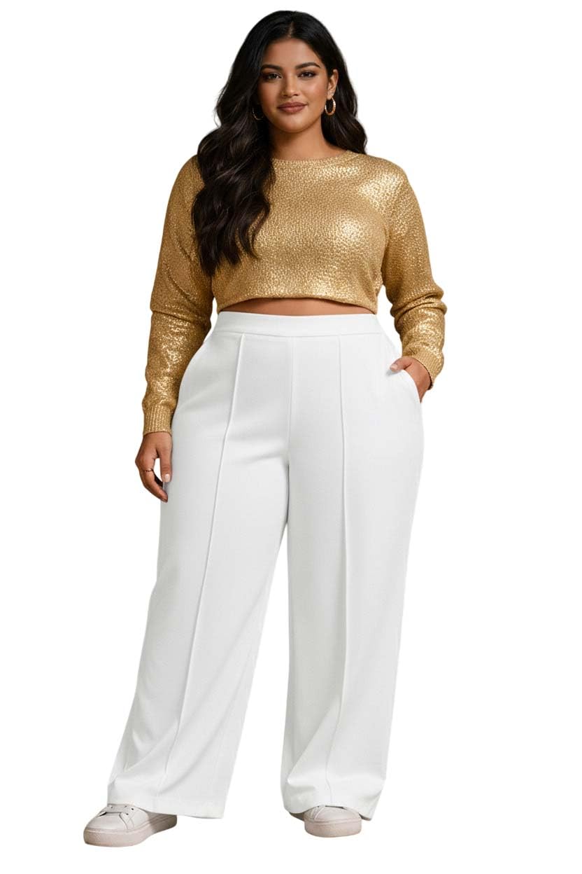 Women’s Plus Size High Waist Wide Leg Pants for Stylish Comfort and Confident Casual Wear-picture-25