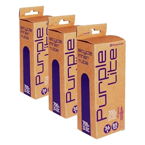 パナレーサー(Panaracer) パープルライト 超軽量 TPUチューブ W/O 700×23~32C 仏式バルブ 85mm PURPLE LITE TW723-32F85-PL (× 3)の商品画像（Amazon）