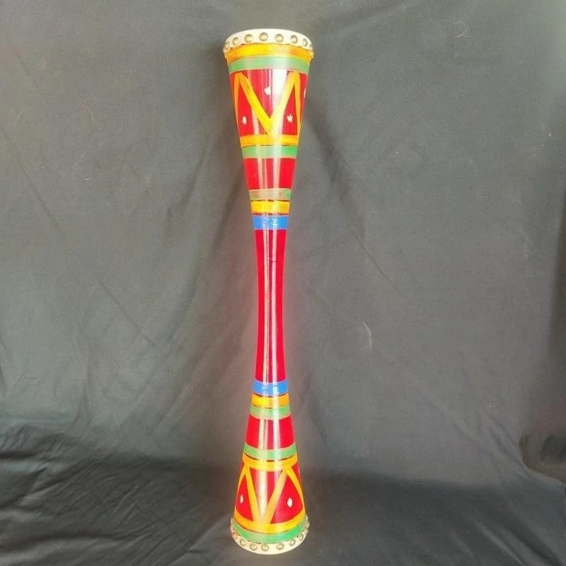 Long Drum Percussion Instrument – Traditional Handheld Thin Waist Drum for Folk Dance, Cultural Performance, Stage Music, Festival Celebration, and Practice Sessions (50cm No. 2)