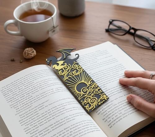 Image of Fantasy Dragon Bookmarks - for Dragon Rider & Fantasy Romance Readers | Aesthetic Quote Bookmarks for Books, Journals & Gifts | Washable | Durable Bioplastic