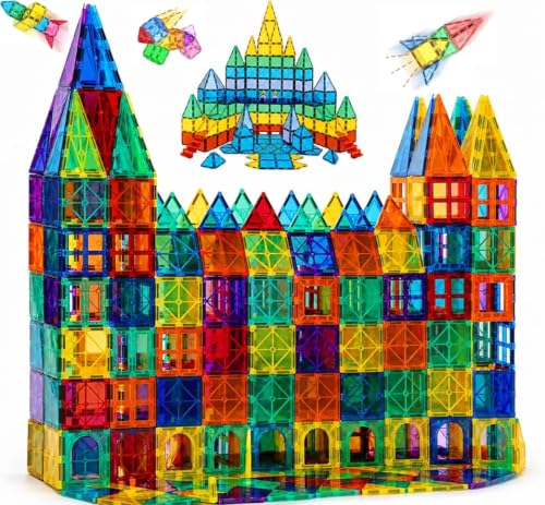 ZOROZ Magnetic Tiles 60 PCS Magnet Toys Building Blocks for Kids Magnetic bloc for kids STEM Approved Educational Toys Magnet Puzzles Stacking Blocks for Boys Girls 60 PCS Starter Set