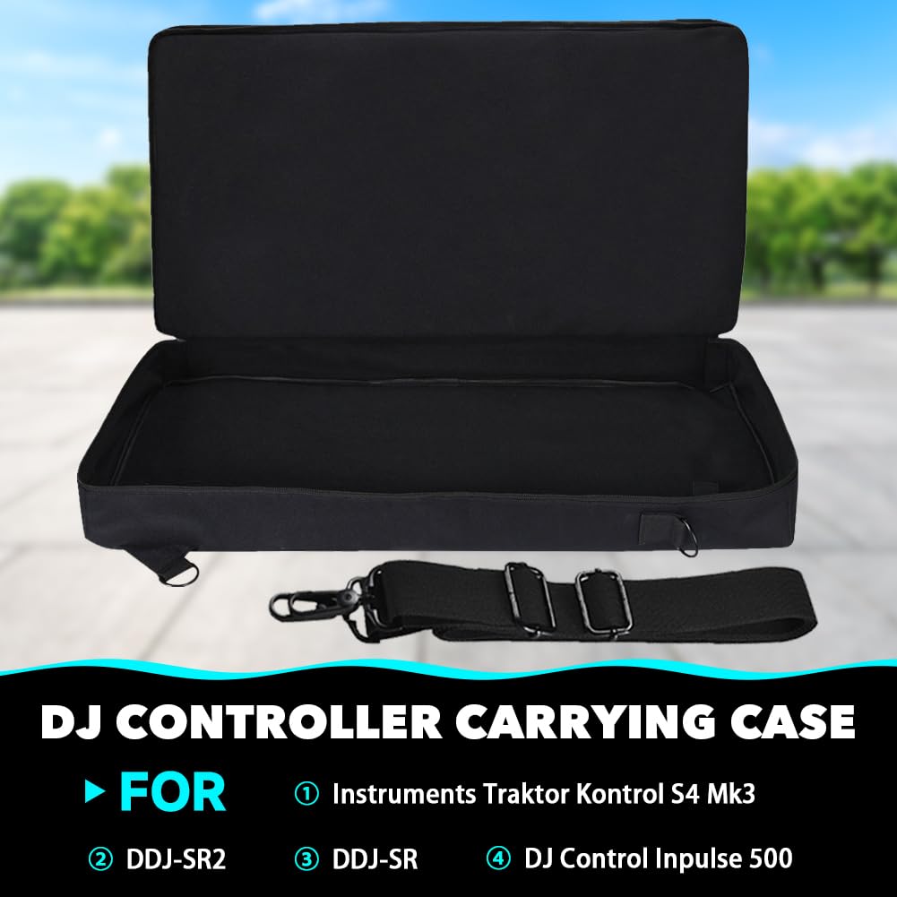 Meijunter DJ Controlador Bolsa de Transporte Compatible con Pioneer DJ DDJ-SR2/DDJ-SR para Native Instruments Traktor Kontrol S4 Mk3 para Hercules DJ Control Inpulse 500 con Correa de Hombro