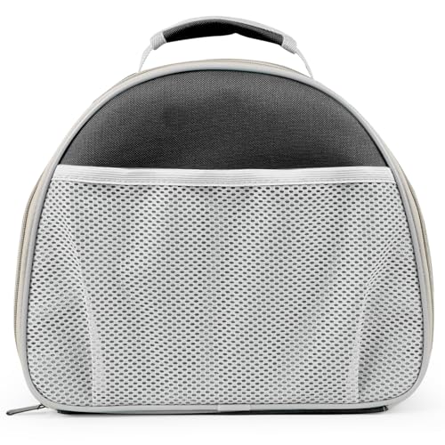Image of Bird Travel Carrier Cage, with Stainless Steel Metal Window and Wood Perch, Portable Bag for Cockatiel Parakeet Conure Green Cheek Budgie (Black, Steel Window)