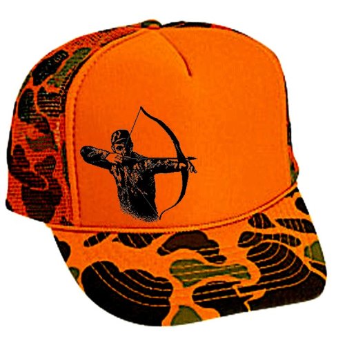 Bow Hunter Orange Camouflage Camo Mesh Trucker Hat Cap Bowhunting