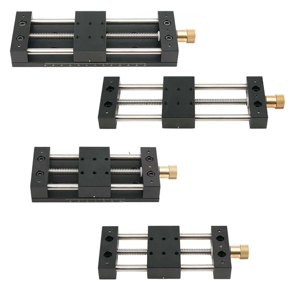 Plattform-Schiebetisch, lineare Bühne mit 75 mm/120 mm Schiebebereich, 10 kg Tragfähigkeit, für Produktionsmaschinen und optische Experimente, Schwarz