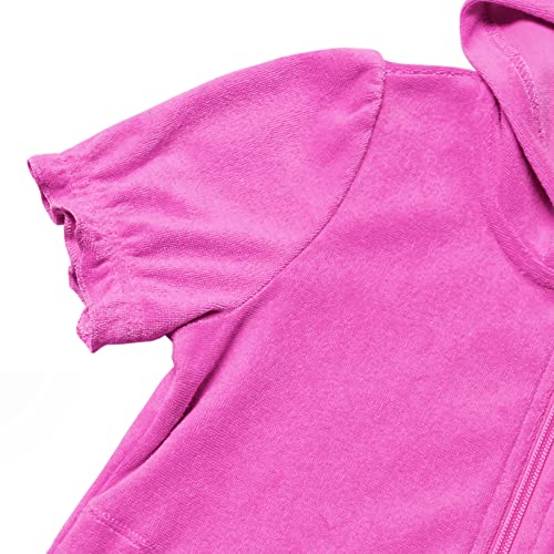 Image of CHILDRENSTAR Girls Swim Coverups Terry Swimsuit Cover-Up Hooded Zip-Up Beach Robe