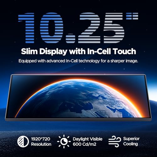 Image of Volam 10.25'' Carplay Screen for car with Netflix YouTube and Backup Camera for iPhone Android Auto Upgraded Wireless AI Video Entertainment BOX Built-in Apps Voice Control GPS for iOS 10+ Android 11+