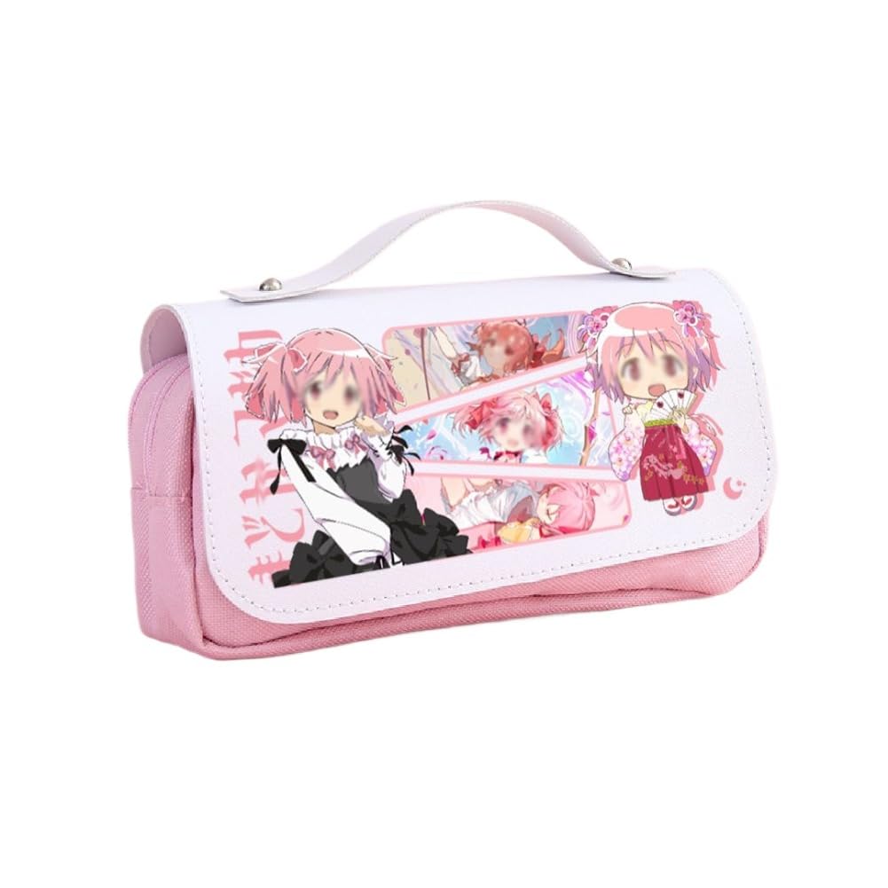 MayDee Madokas Pencil Case Anime Figure Large Capacity Pen Bag (B)