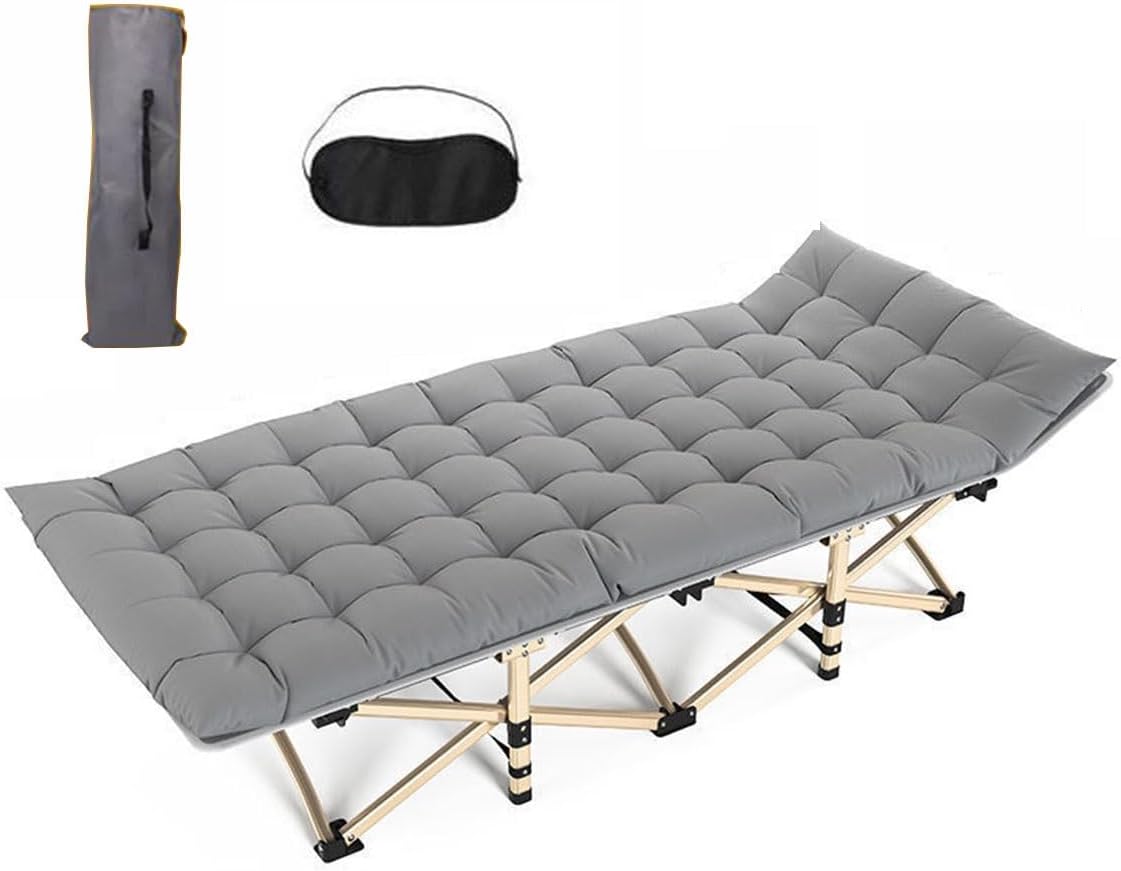 Folding Camping Cot, Portable Outdoor Bed for Adults Heavy Duty