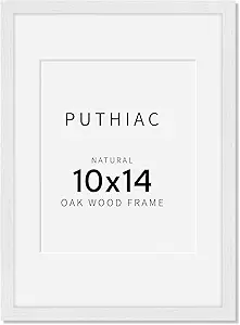 10x14 Oak Wood Picture Frame - 10"x14" Poster Frames for Wall, 10x14 Picture Frames for Wall, 10 x 14 Picture Frames, 10 x 14 Frames for Wall(1 Pack, White)