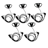 Lsgoodcare D Earphone Earpiece Headset Mic for Motorola Radio Security 2 Pin Walkie Talkie-5Pack