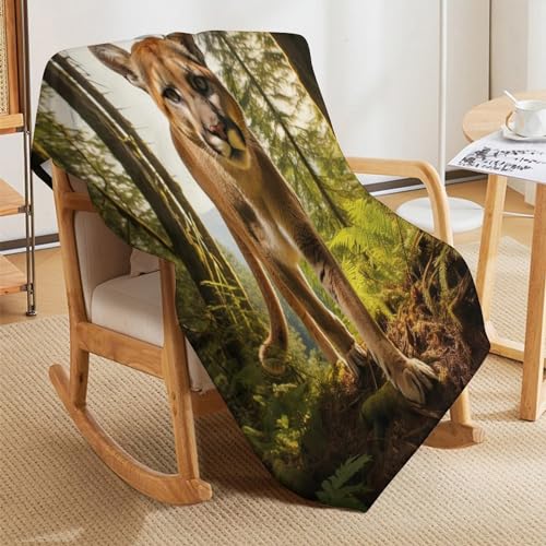 Manta de forro polar de león de 130x150 cm ligera y suave para sofá 5