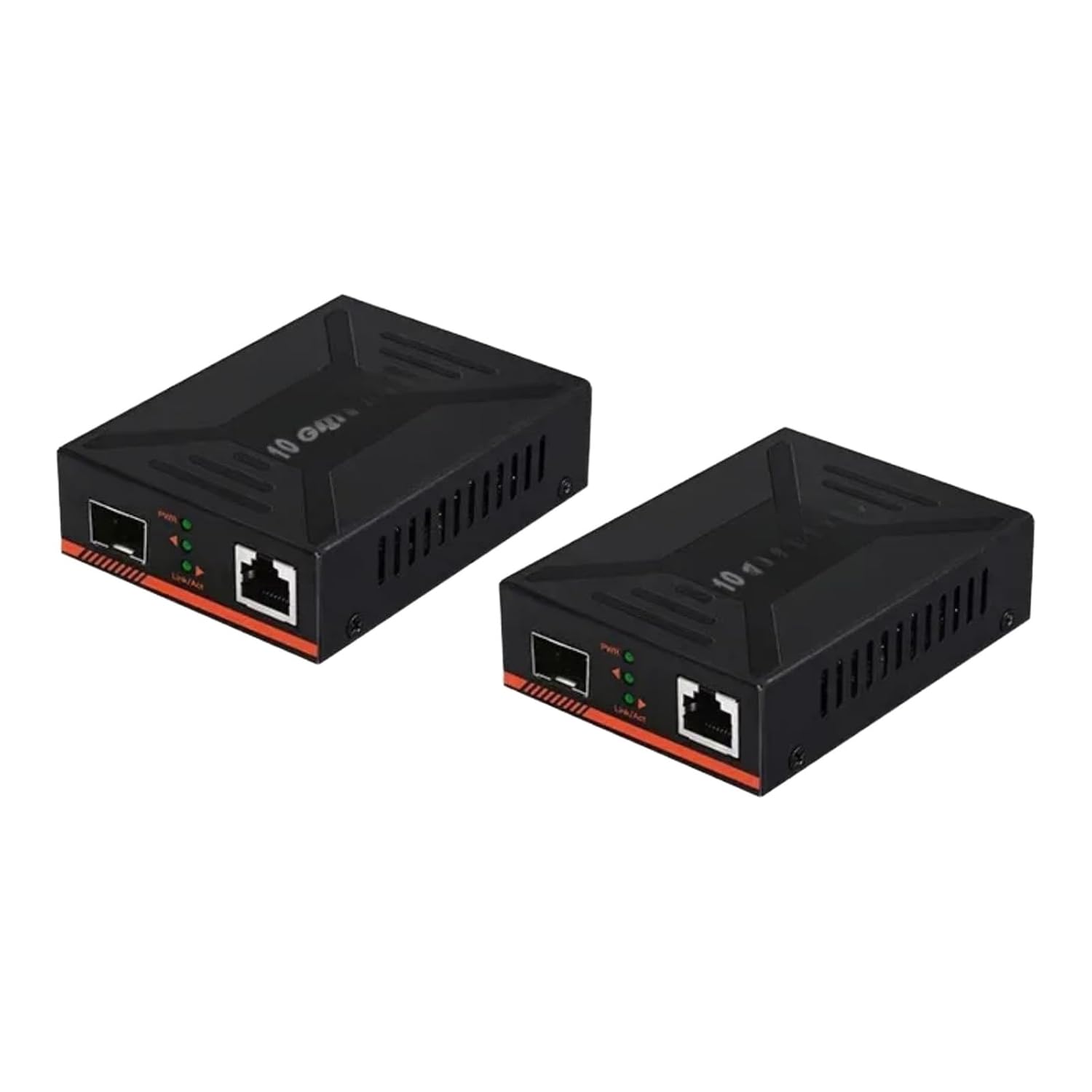 Fiber Optic Transceiver 10 Gigabit SFP 1F1T RJ45 100M-10G(2PCS)