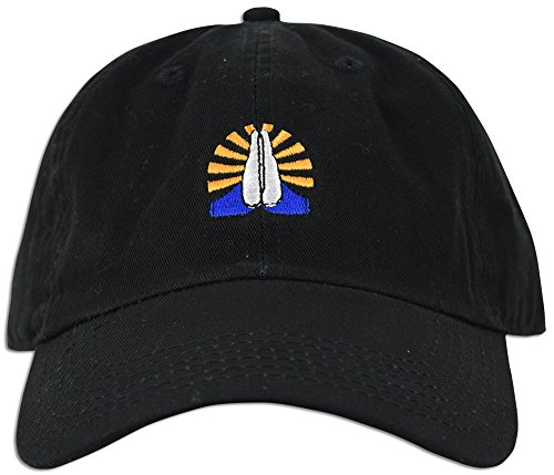 Prayer Hands Emoji Embroidered Dad Hat Baseball Cap Polo Style Adjustable (Black)