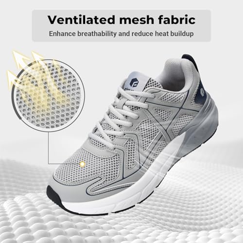 Image of FitVille Mens Walking Shoes Wide Width Thicker Cushioning Sneakers Extra Wide Shoes for Men Bouncy Shoes Non Slip Workout Gym Athletic Sneakers