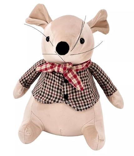 Image of Widdop & Co. Mouse Doorstop - Mouse with Tweed Jacket - Weighted Fabric Plush Doorstop - Hestia Collection
