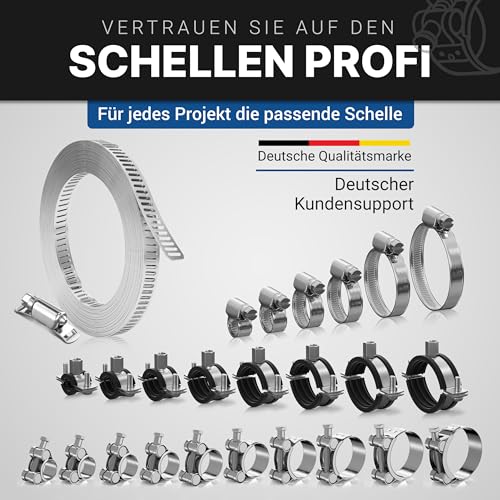GARSIDURO® Gelenkbolzenschelle Edelstahl | 44-47mm [2 Stück] rostfrei | Schlauchschellen für hohe Belastungen | Spannbackenschellen für Pool Auspuff Schelle Saugschlauch Druckschlauch Auspuffschellen