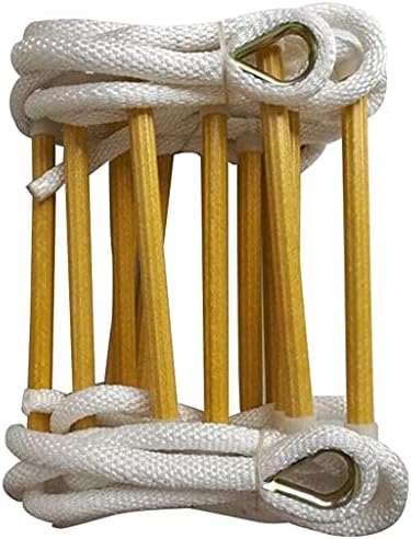 Emergency Rope Ladder - 6M Fire Escape Ladder for Home Safety, Non-Slip Resin Rope, Ideal for Fire Drills and Quick Exits, Yellow Color, 19.6Ft Long